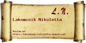 Lakomcsik Nikoletta névjegykártya